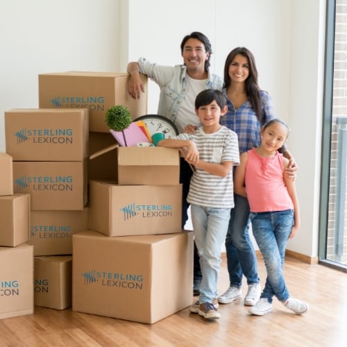 Family with Sterling Lexicon moving boxes2