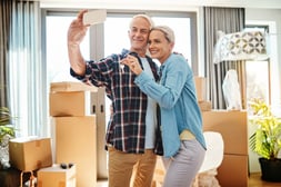 mature couple settling into new home