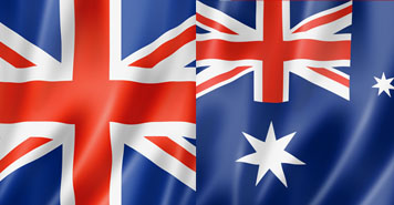 Australia and the UK flag